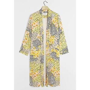 CUPCAKES AND CASHMERE Soria Duster Jacket Womens XL Floral Print Kimono Wrap